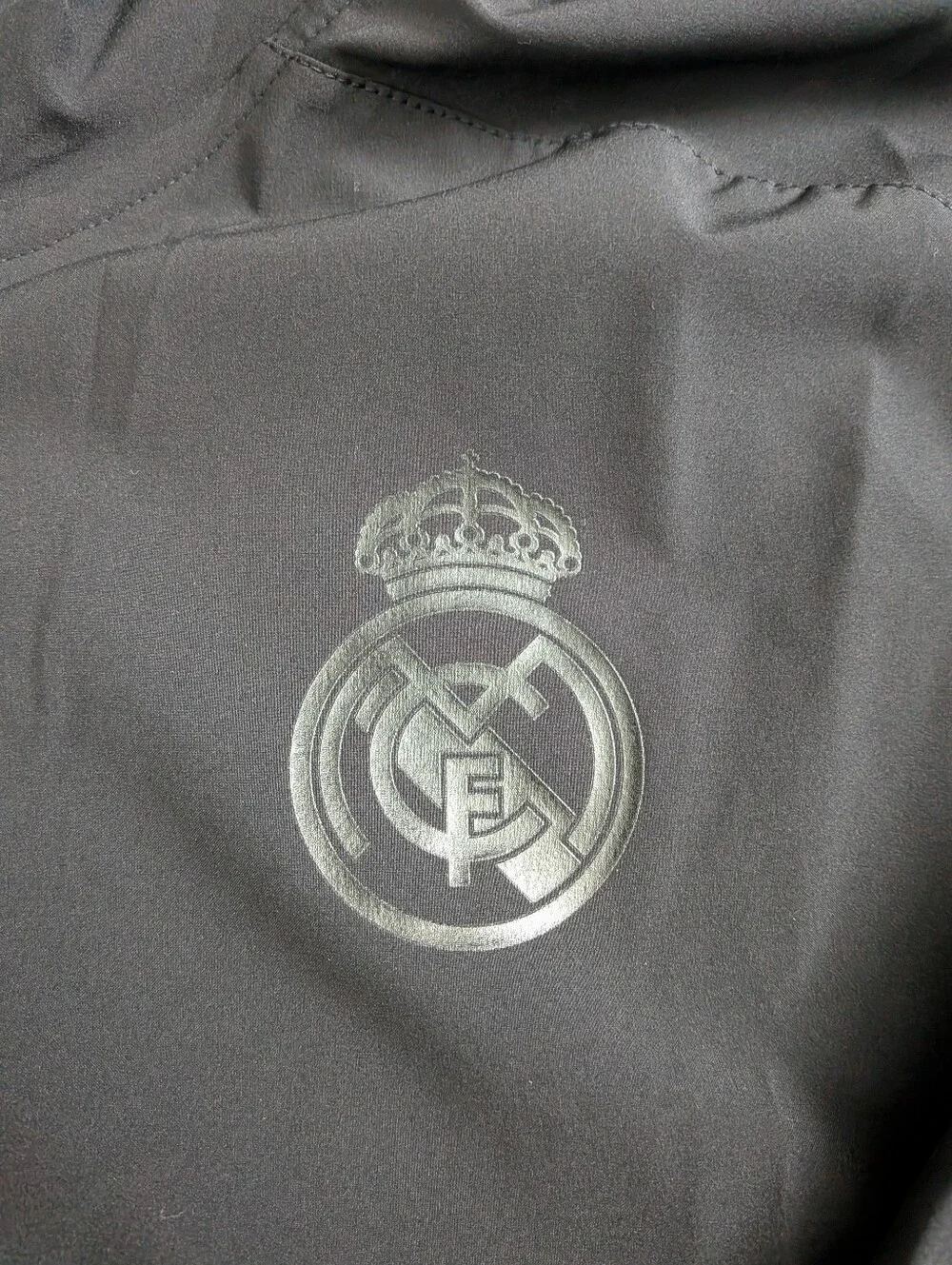 Adidas Black Real Madrid Hooded Windbreaker Jacket - Picture 4 of 8